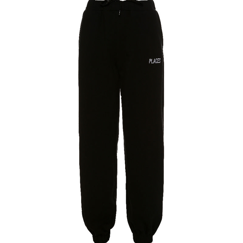 High-waist beam-leg track pants