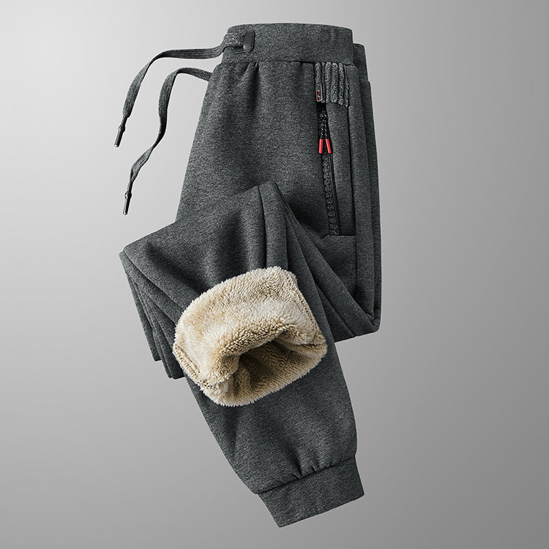 Plus Size Thick Track Pants Men's Lambswool