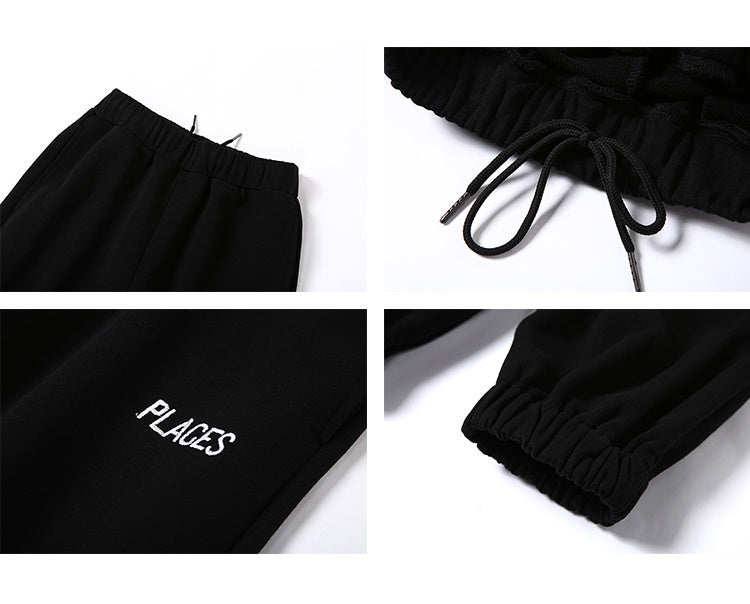 High-waist beam-leg track pants