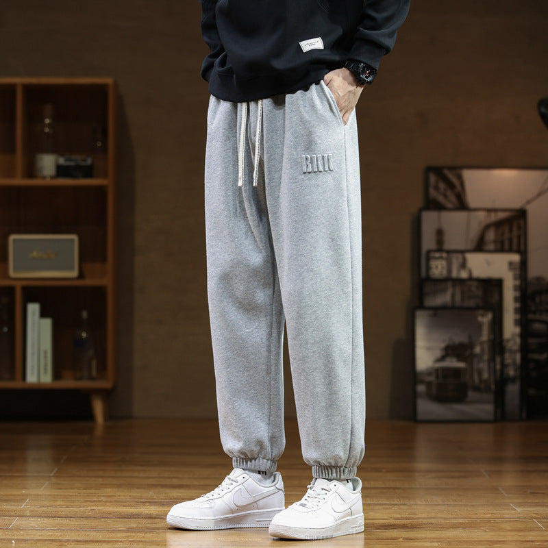 Solid Color Oversized Track Pants Men's Casual Pants Fashion