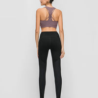 Contrast-panel sports bra