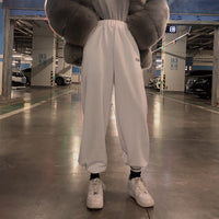 High-waist beam-leg track pants