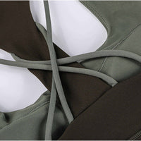 Contrast-panel sports bra