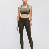 Contrast-panel sports bra