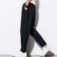 Autumn Harem Pants Menpure Linen Pants Linen Hemp Linen Pants Hip Hop Loose Vintage Long Pants Casual Joggers
