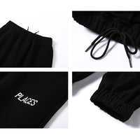 High-waist beam-leg track pants