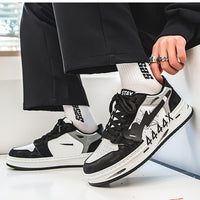 Distressed Graffiti Skateboard Shoes Men's Sneakers